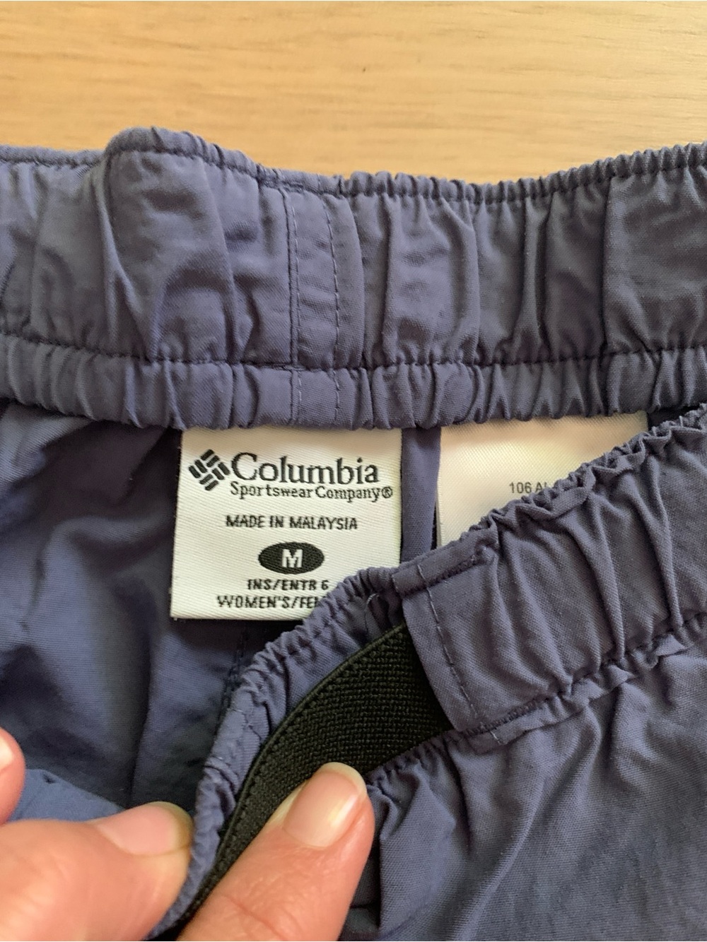 Vintage 80s Columbia Baggies Women's M Granola Hiking Shorts outdoor Periwinkle - Picture 2 of 10